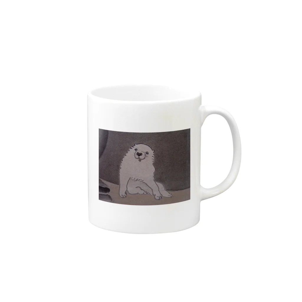 guntemaniaの鳥獣戯画の犬 Mug :right side of the handle