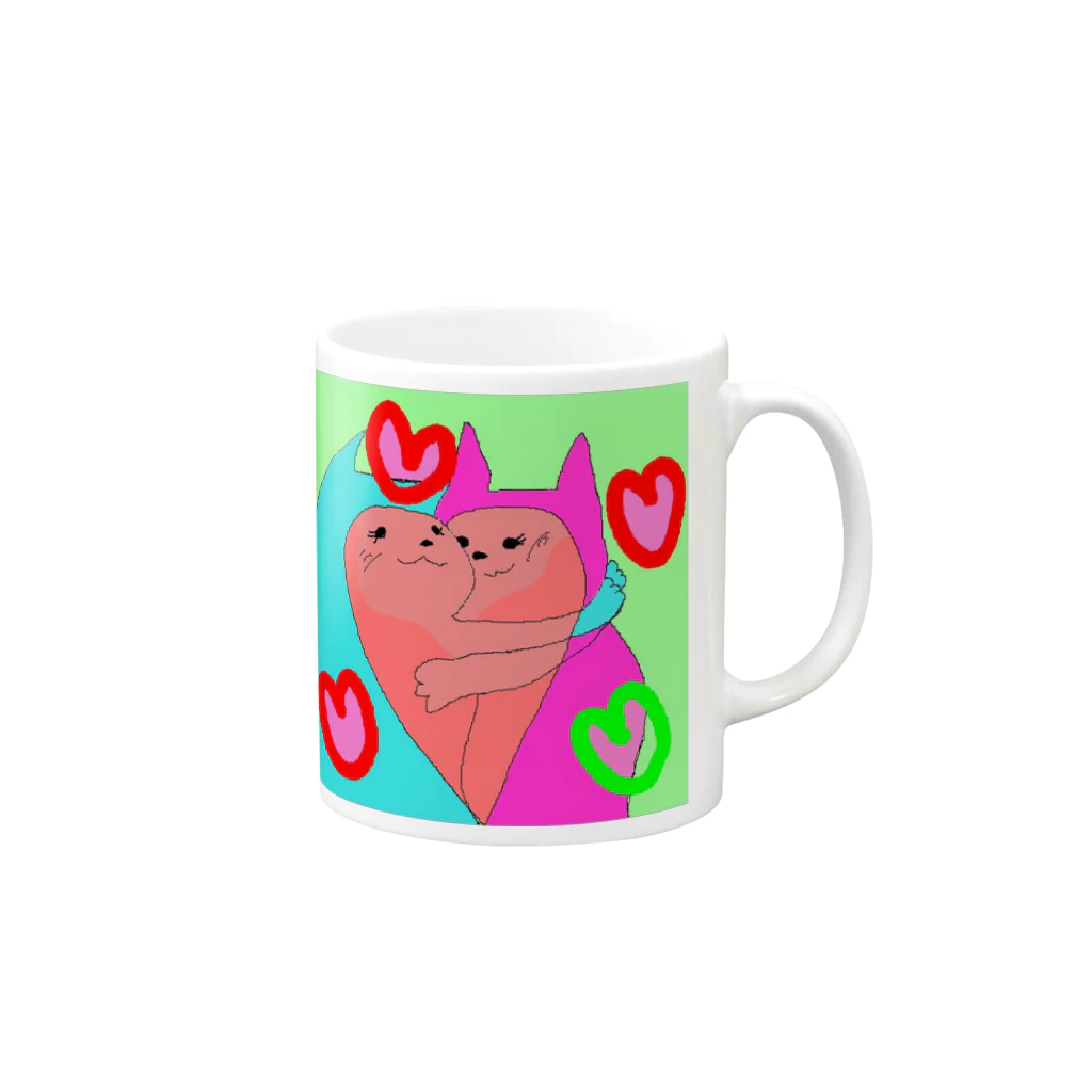 chuchu⌒∮+。のなかよし♡ Mug :right side of the handle