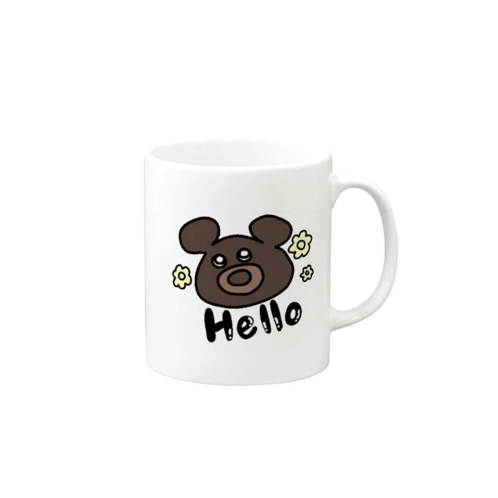 テディベアのこんにちはくま Mug :right side of the handle