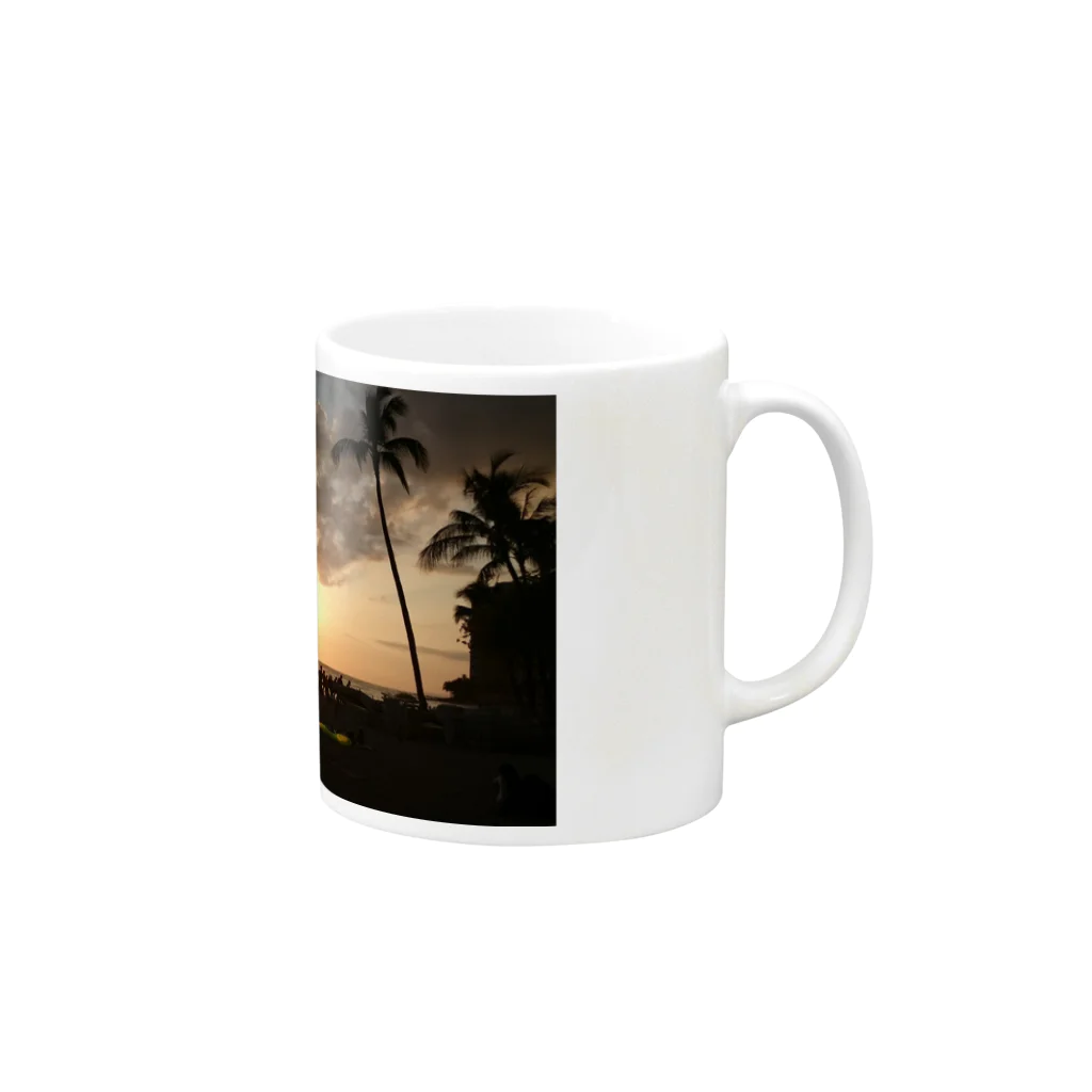 gajumaruのsunset in Hawaii Mug :right side of the handle