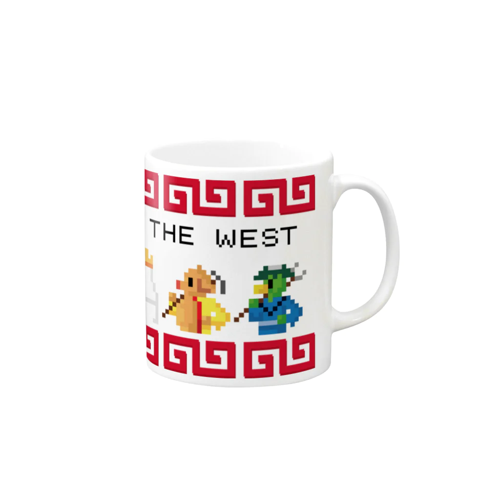 中華呪術堂（チャイナマジックホール）の【FC風】GO TO THE WEST【ドット絵 】  Mug :right side of the handle