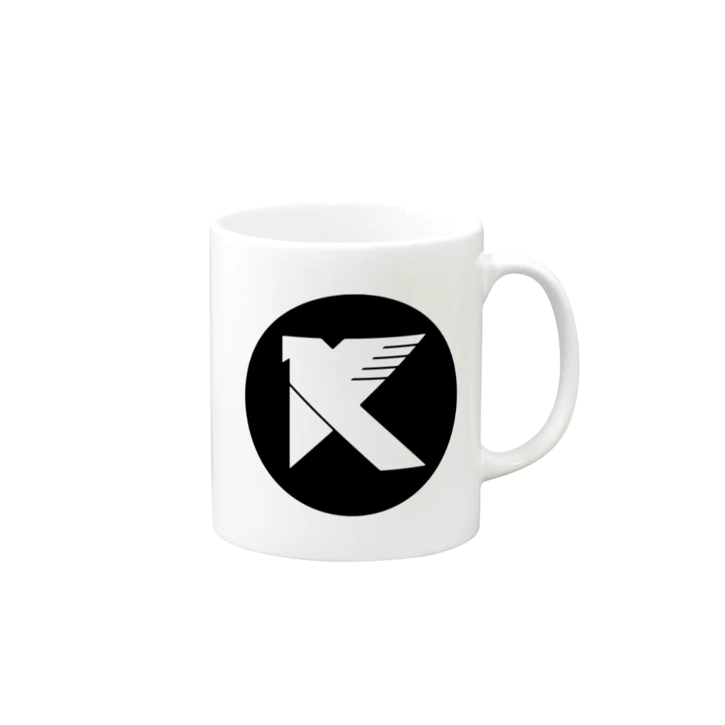 KAIZER STRONG BAHTのKAIZER STRONG BAHT (Circle/Black) Mug :right side of the handle