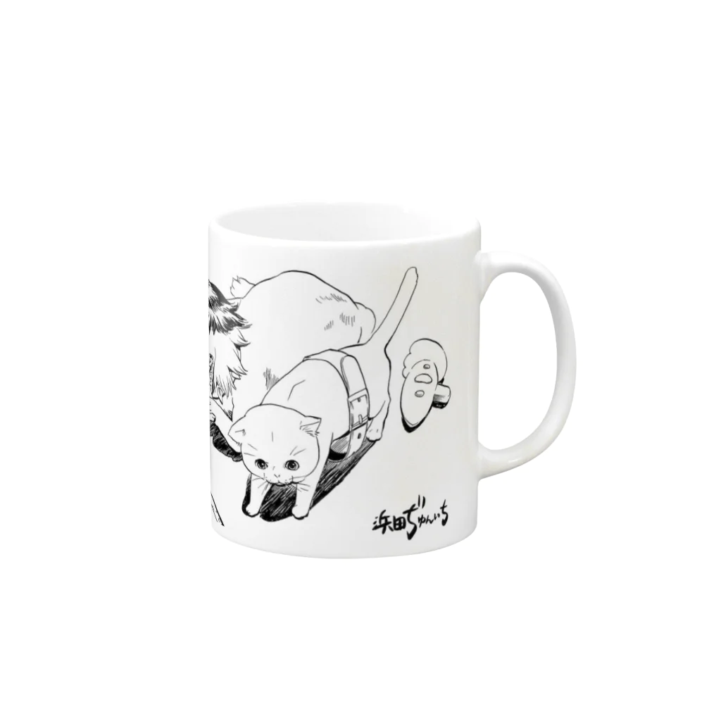 ねこガンマン オフィシャル。の ねこガンマン(リアル) Mug :right side of the handle