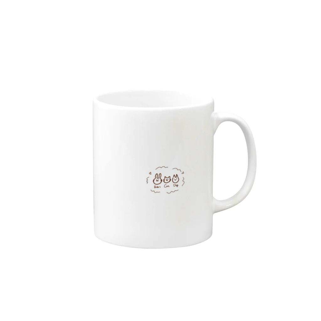 ふわふわわくわくなおみせのうさねこいぬ Mug :right side of the handle