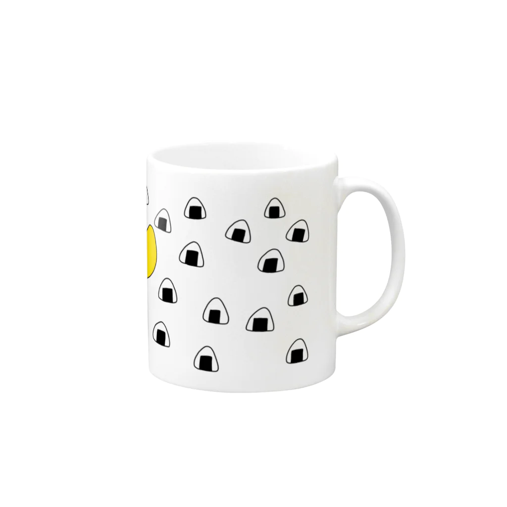 ピヨズカンパニーのにぎりめしまぐ Mug :right side of the handle