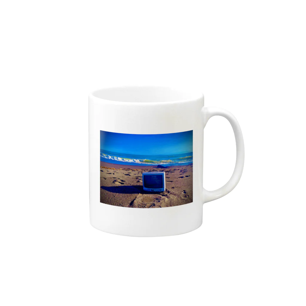 今日も酒がうめえの海にTV Mug :right side of the handle