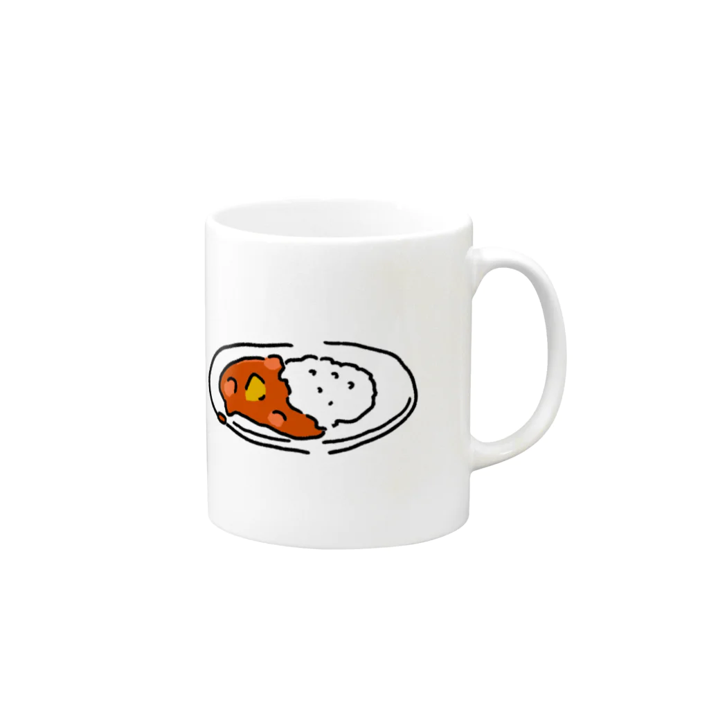 konnishiwadesuの今日はカレーが食べたいんですが… Mug :right side of the handle