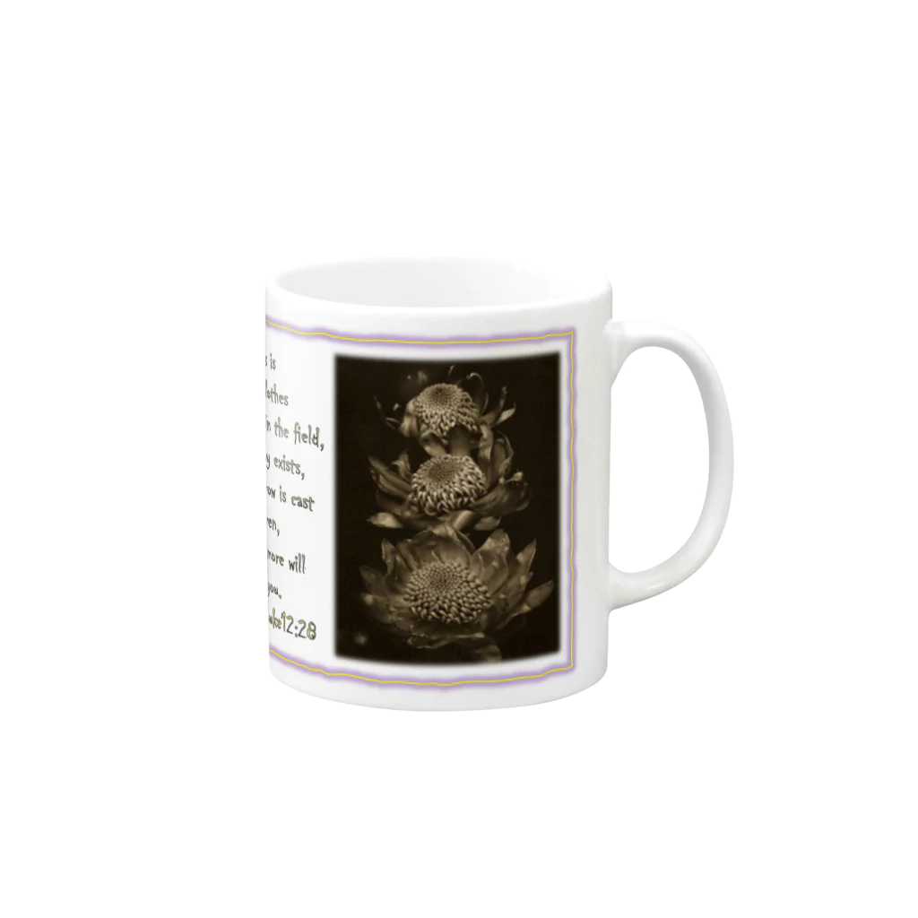 momonaoのルカ１２－２８花ピンク Mug :right side of the handle