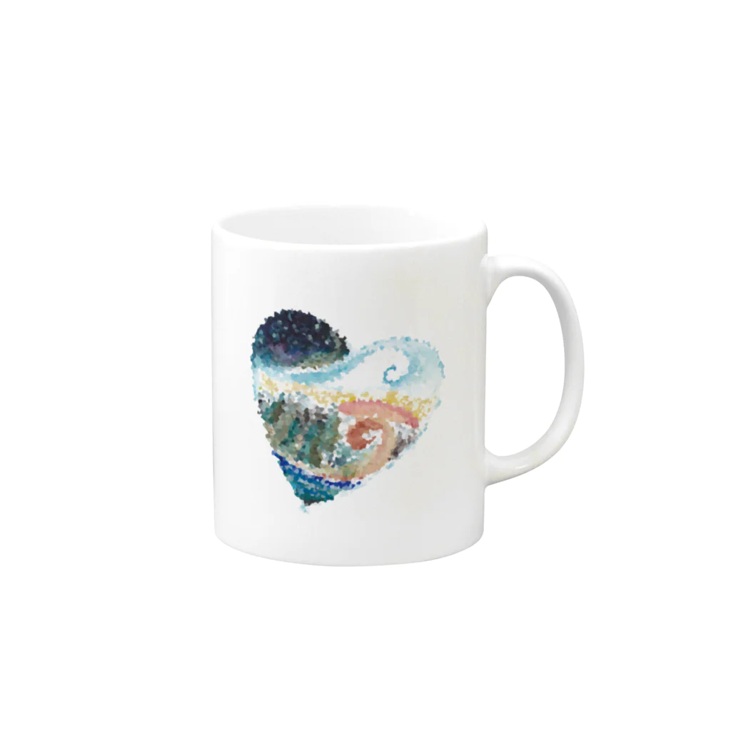 WAMI ARTのアワ・モザイク Mug :right side of the handle