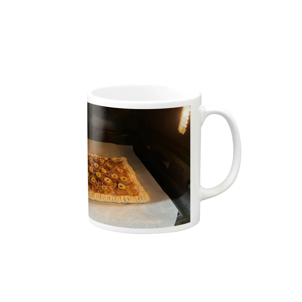 suzuritasoのピザＴ Mug :right side of the handle