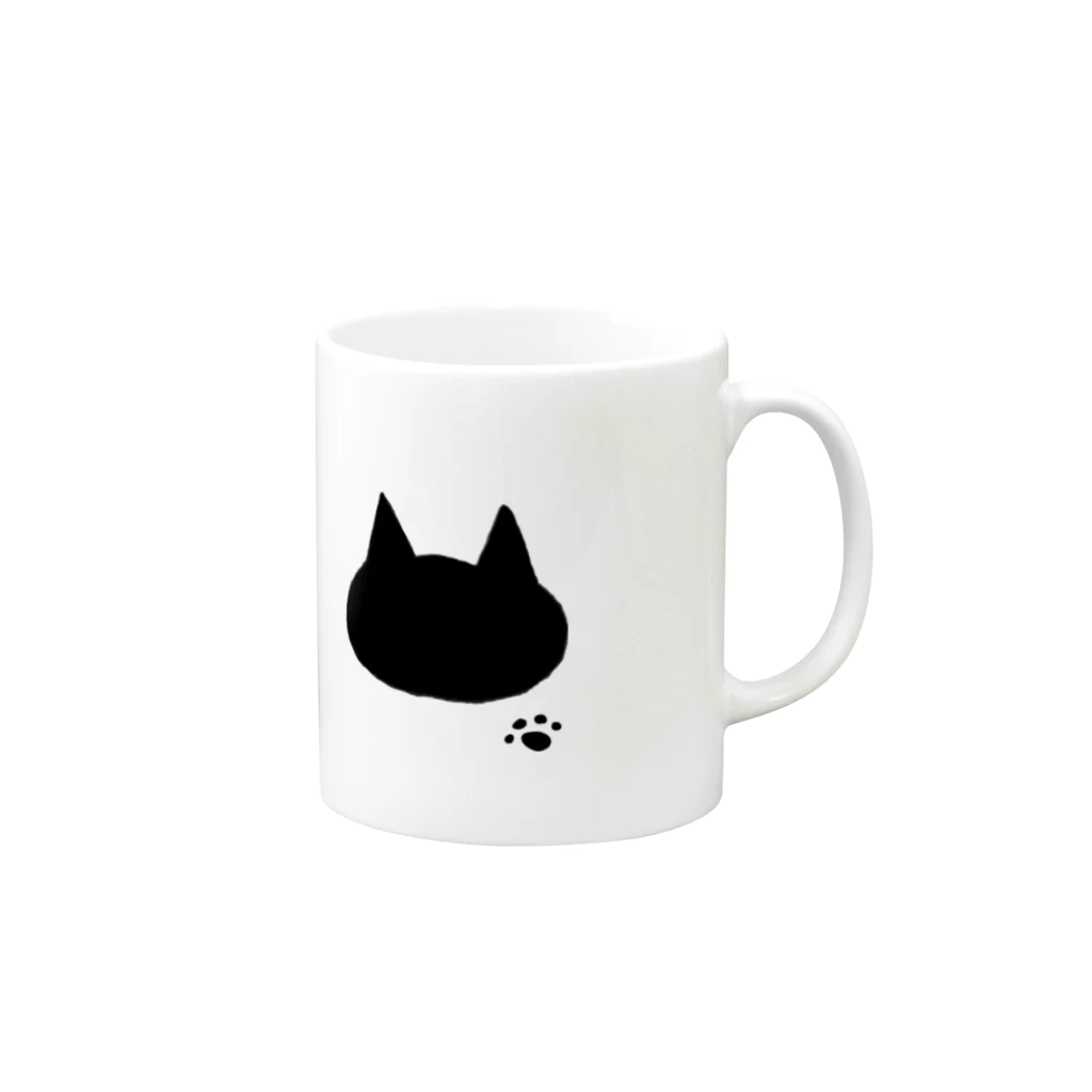 omekasiの黒い猫 Mug :right side of the handle