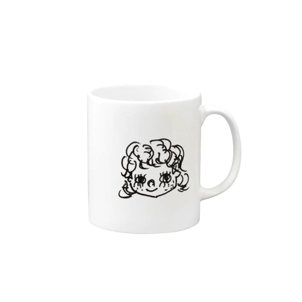 s.panのどこかの女の子 Mug :right side of the handle