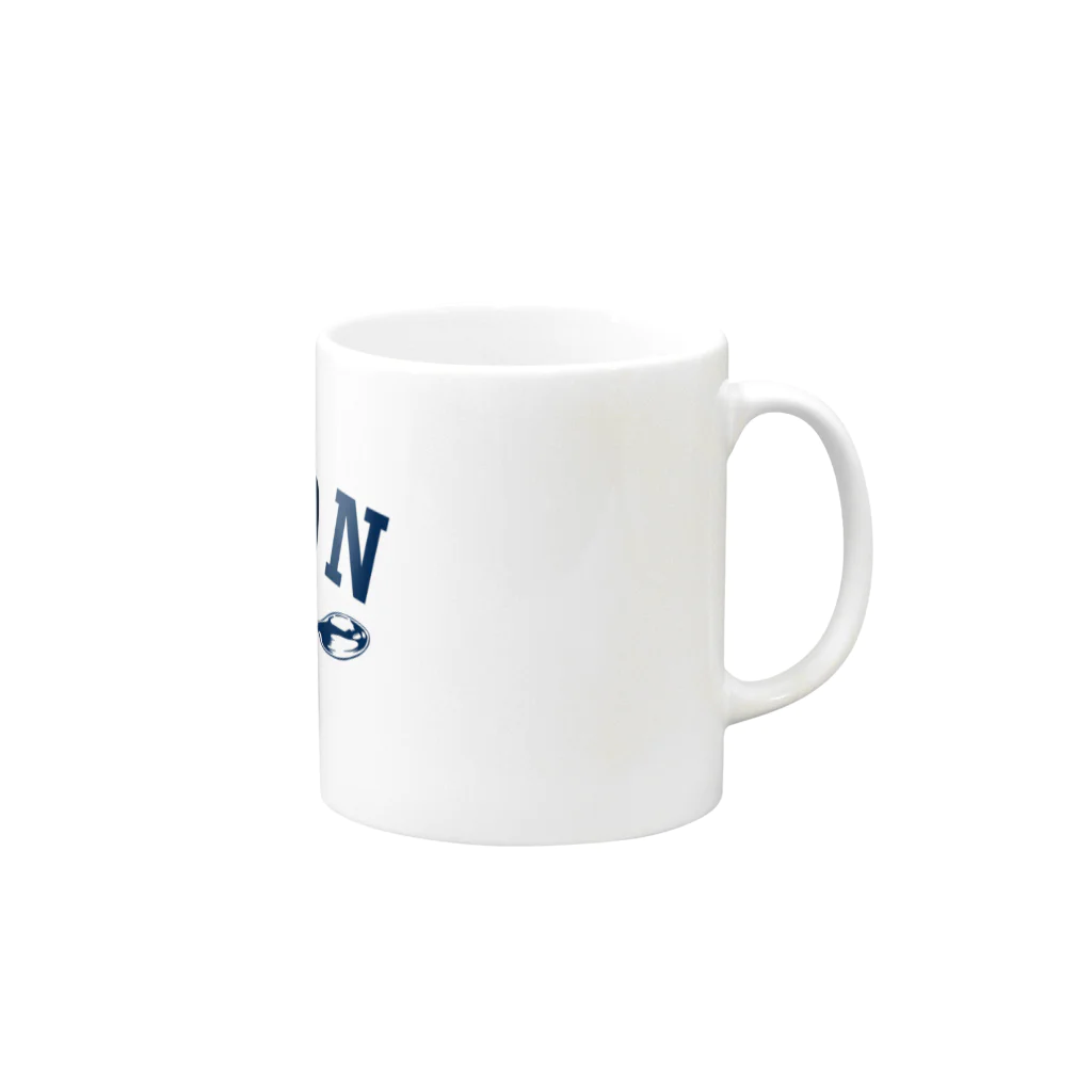 LONESOME TYPE ススのSPOON (NAVY) Mug :right side of the handle