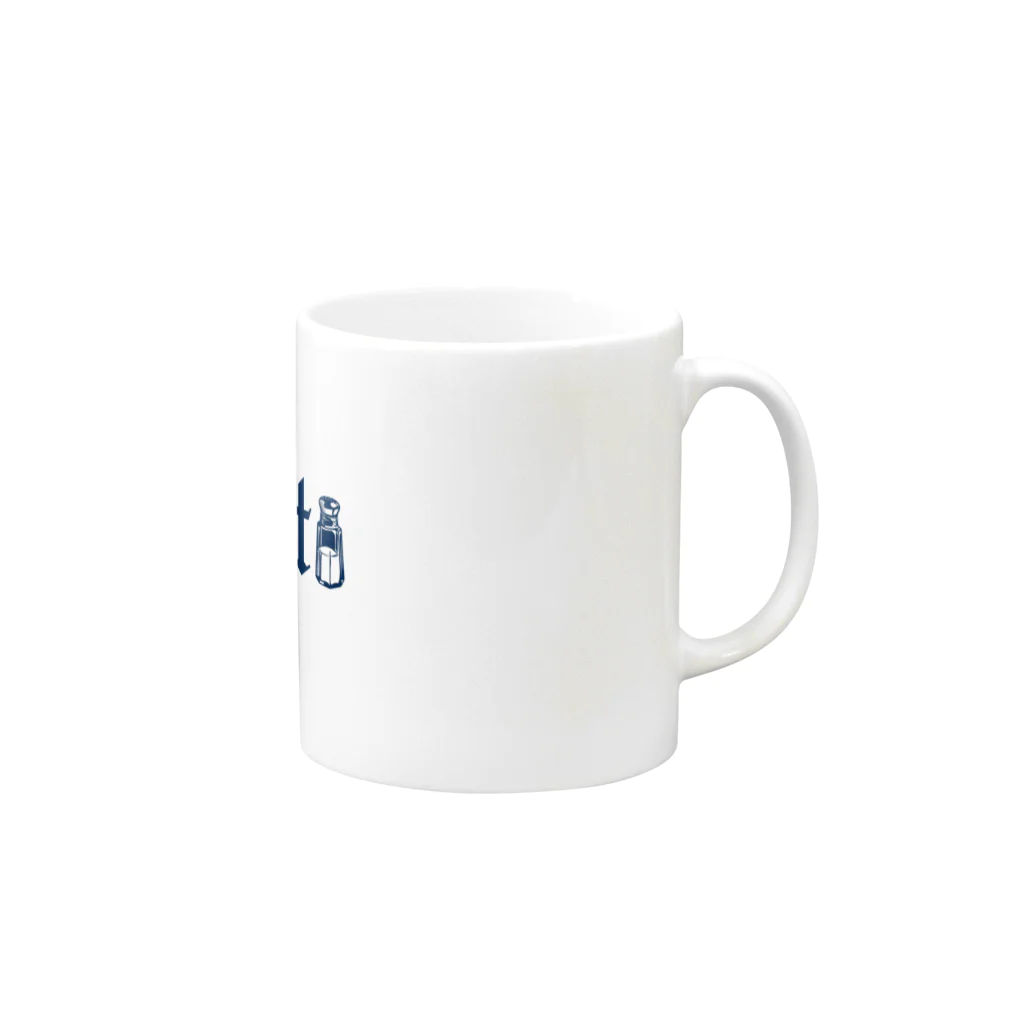 LONESOME TYPE ススのSALT (NAVY) Mug :right side of the handle