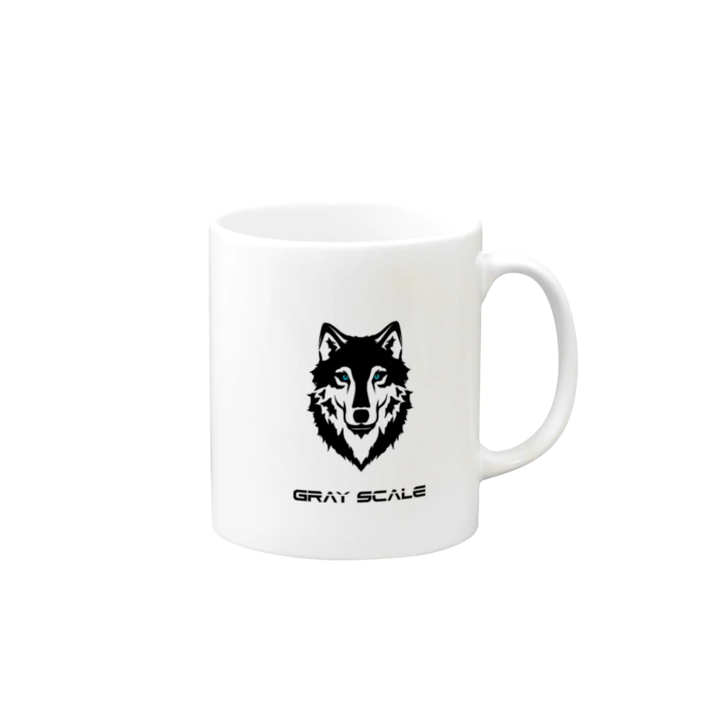 PoooompadoooourのGRAY SCALE ロゴ Mug :right side of the handle