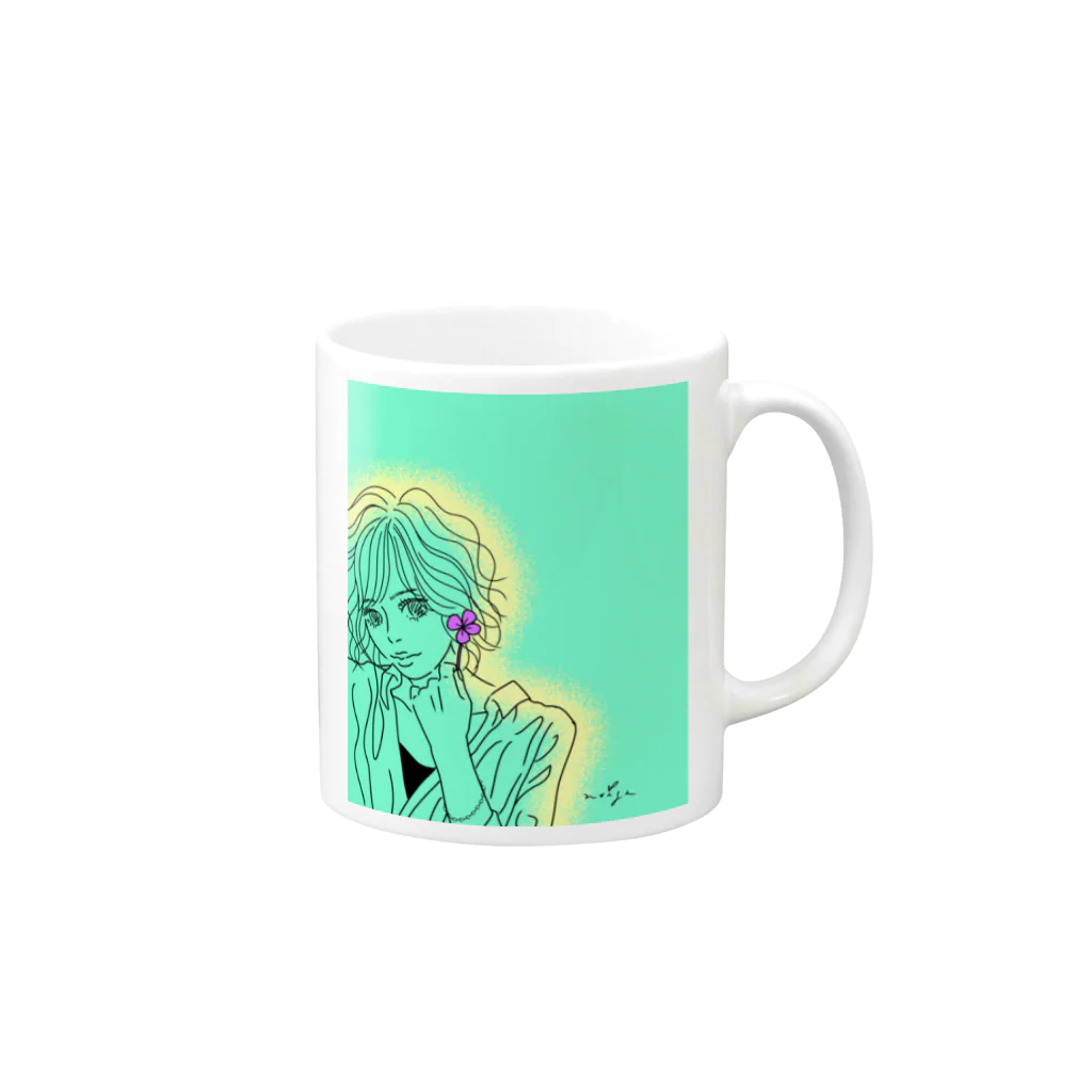 Ｍ✧Ｌｏｖｅｌｏ（エム・ラヴロ）のラッキーイヤリング🍀 Mug :right side of the handle