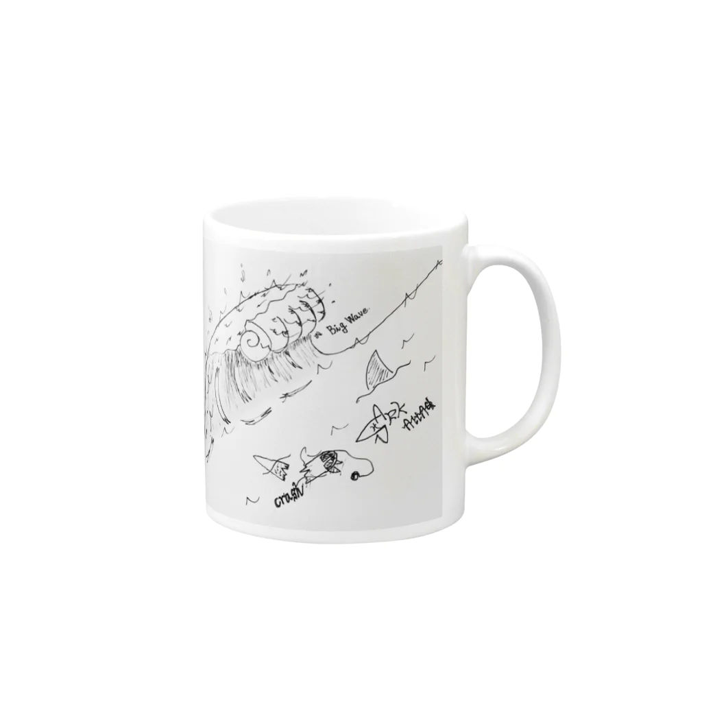 Gai HamasakiのBIG WAVE Mug :right side of the handle