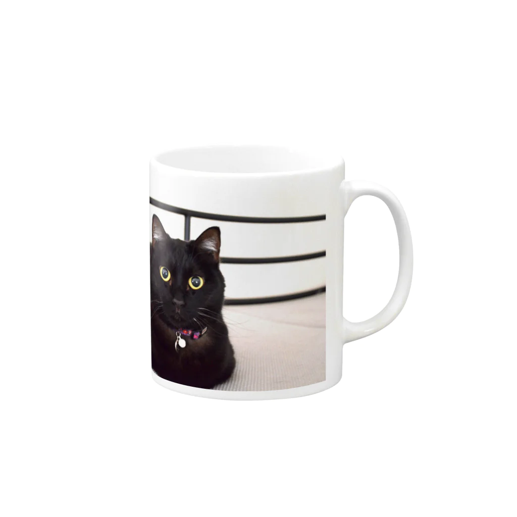 黒猫のうめたんの黒猫のうめたん Mug :right side of the handle