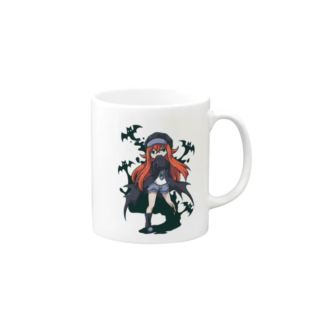 吟遊雑貨のバットガール Mug :right side of the handle