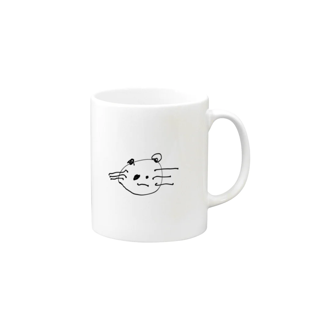 まあちゃんのおめめ&シロンのまあちゃんのねこちゃん Mug :right side of the handle