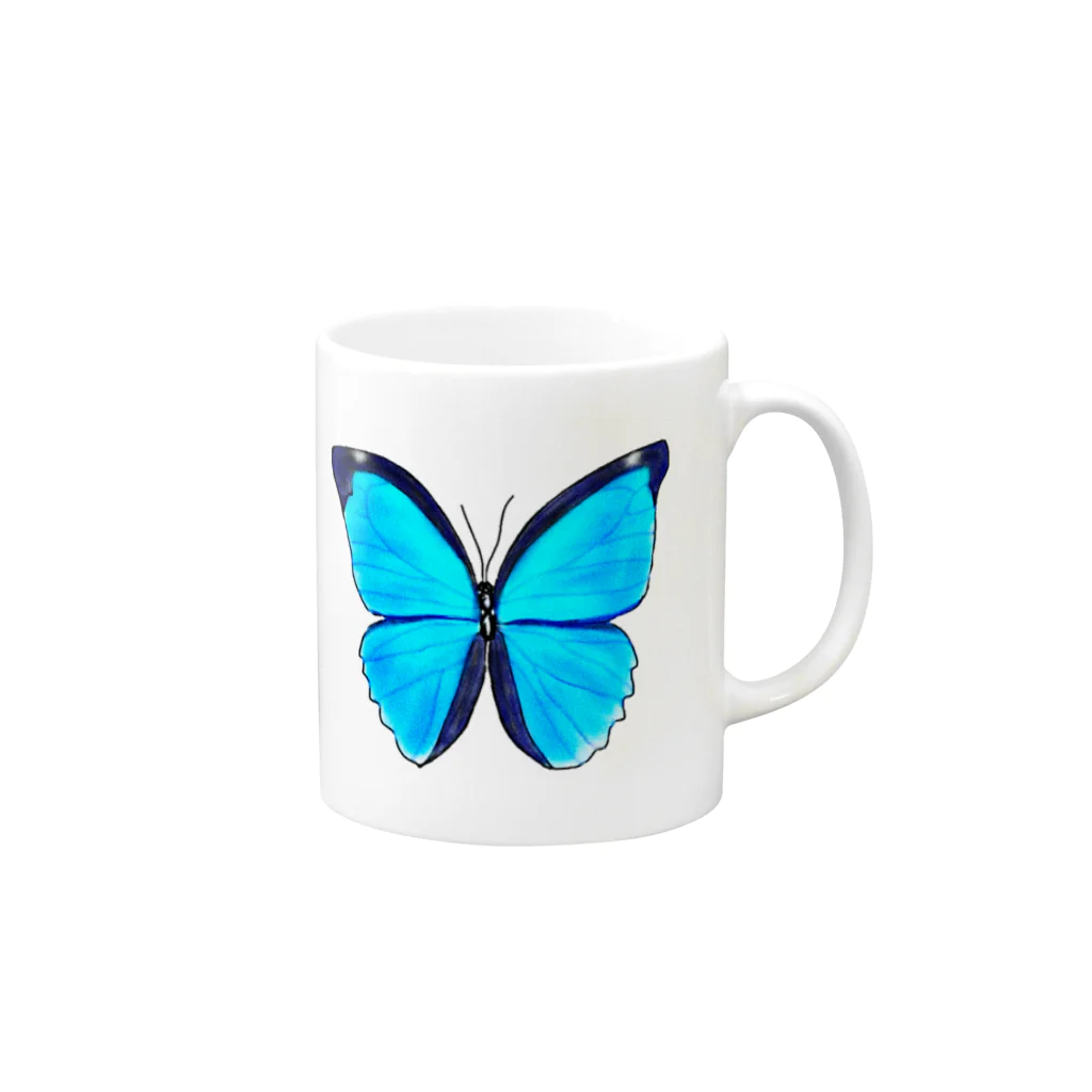 LalaHangeulのモルフォ蝶 Mug :right side of the handle