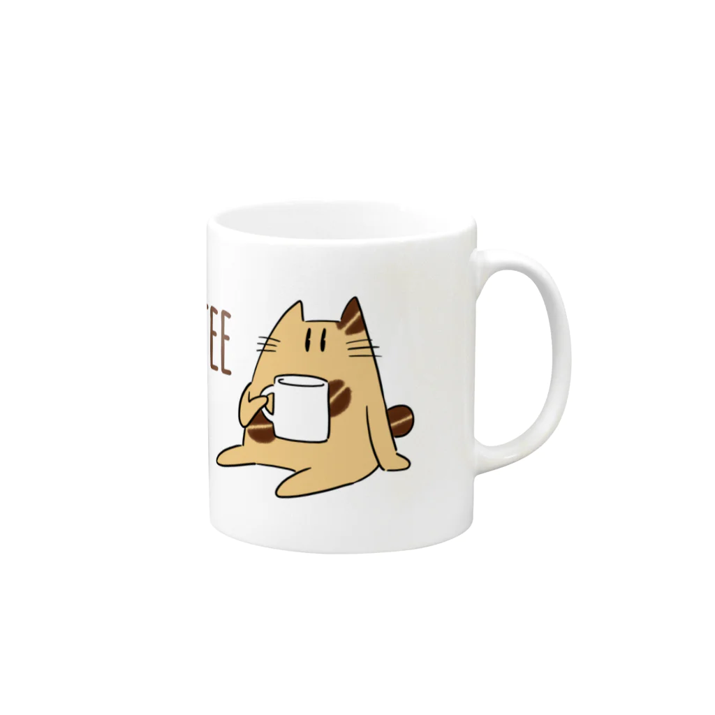 Studio HonWaccaのCOFFEE CAT Mug :right side of the handle