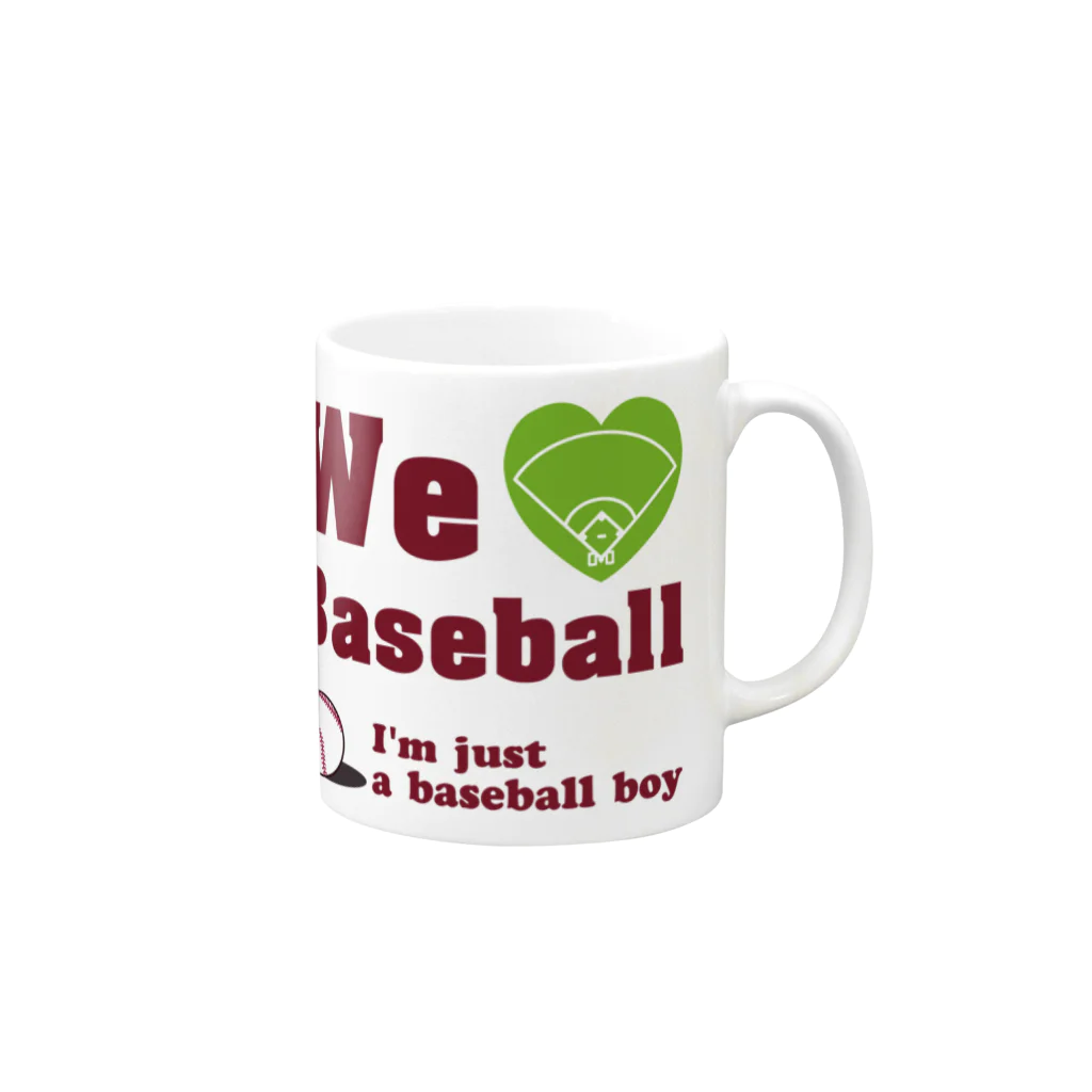 キッズモード某のWe love Baseball(レッド) マグカップの取っ手の右面