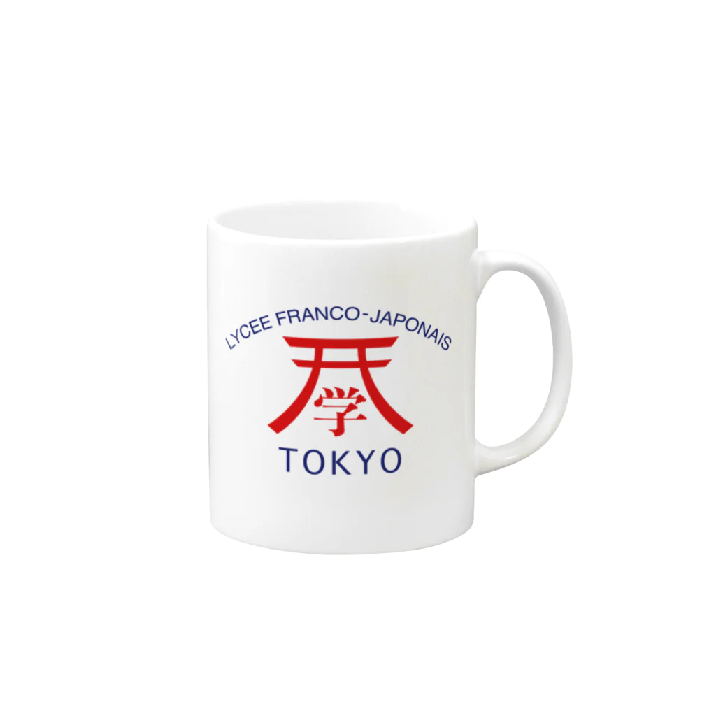 一般社団法人ALFITの*LFJT - Design original - Lettres bleues Mug :right side of the handle