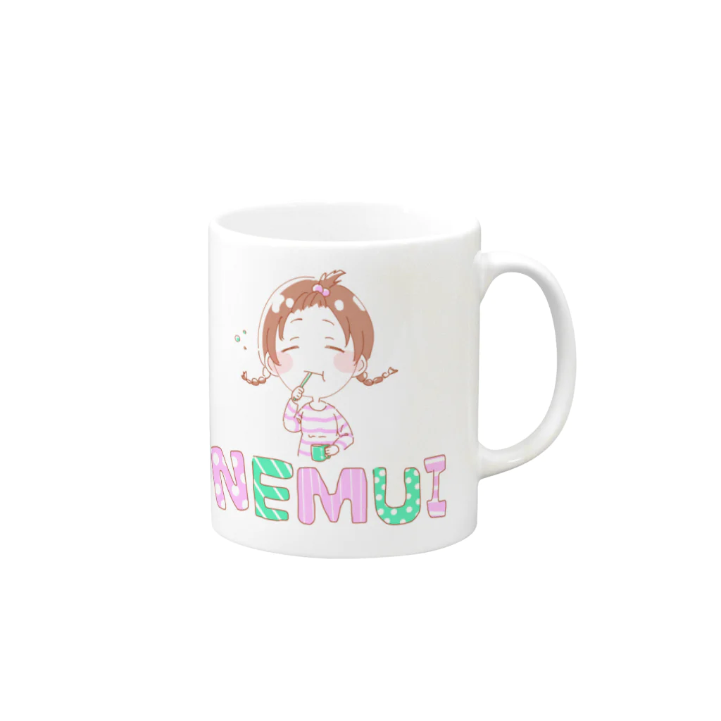 nahooooのNEMUI Mug :right side of the handle