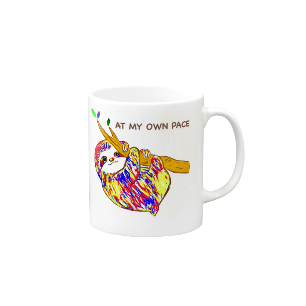 なまけもののナマケモノマグカップ Mug :right side of the handle