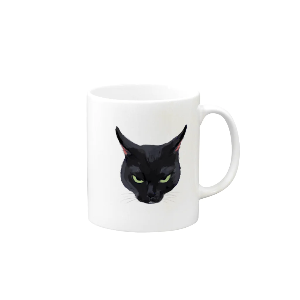 ⓣのキライ猫イラスト Mug :right side of the handle