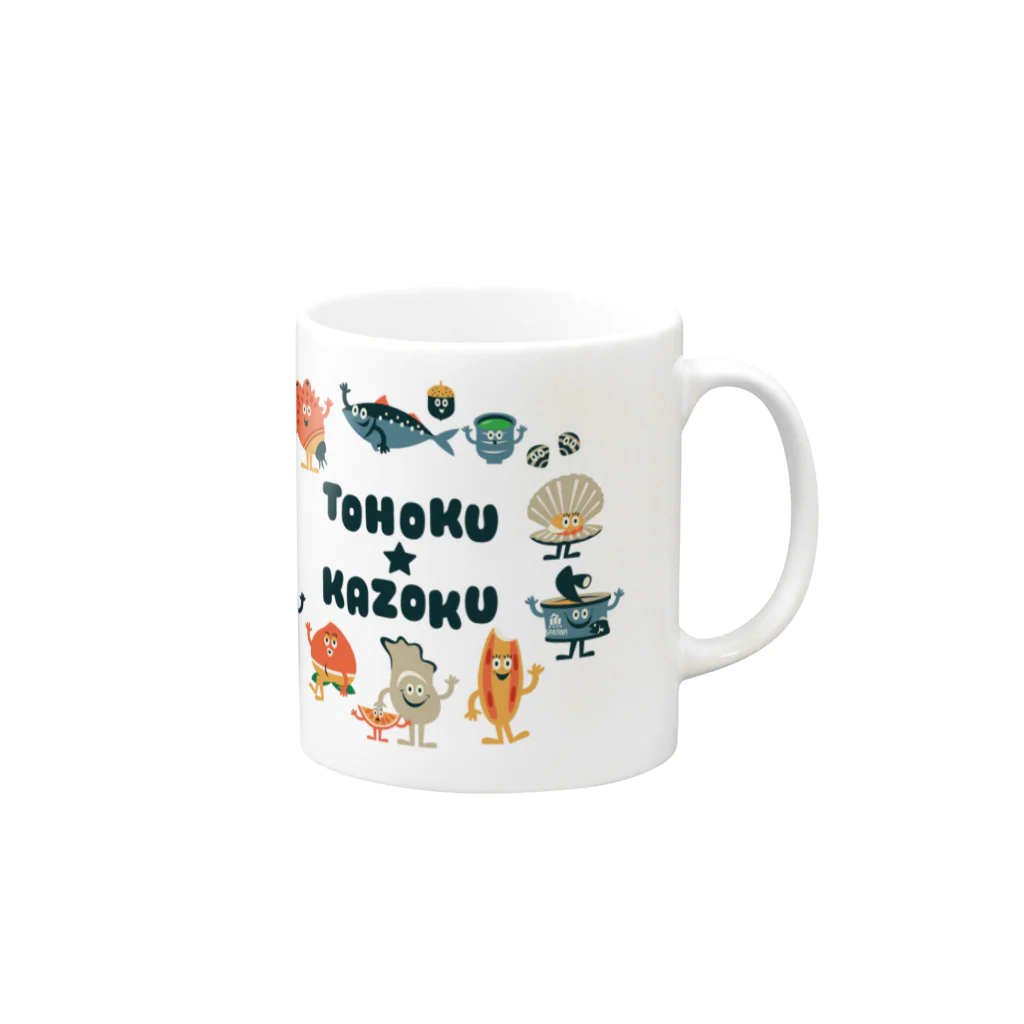 YoakeNecoの東北☆家族　集合 Mug :right side of the handle