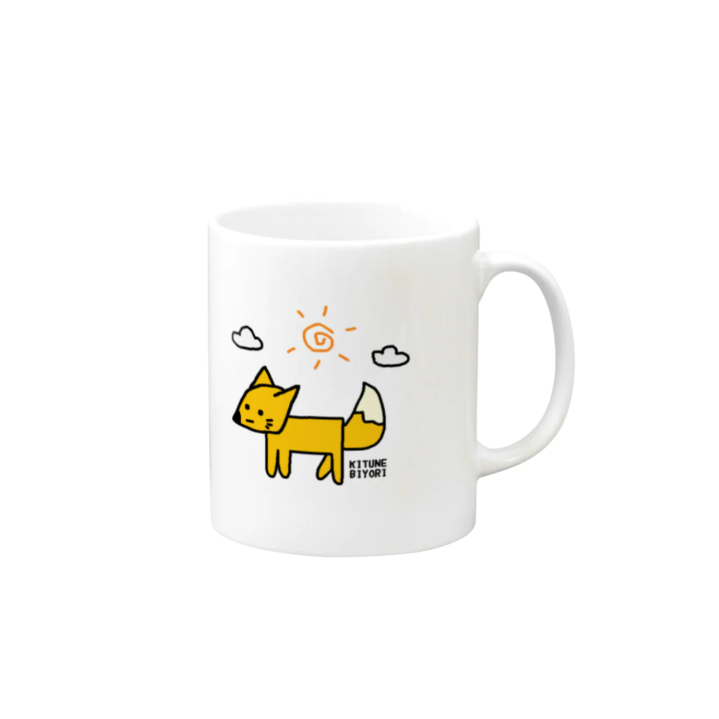 OINARI SHOPのヘタなきつね Mug :right side of the handle