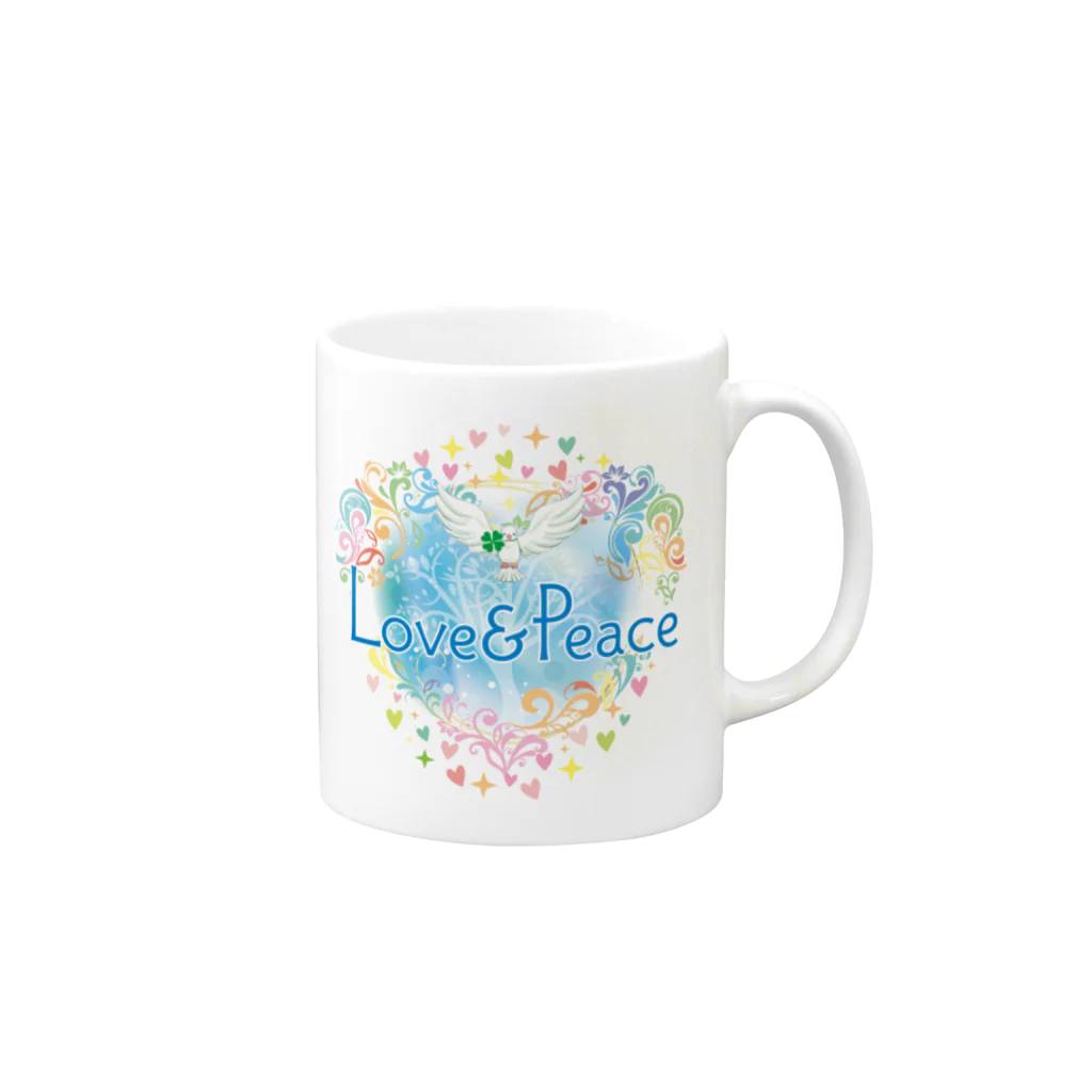 Love＆PeaceのLove＆Peace大人用ロゴ Mug :right side of the handle