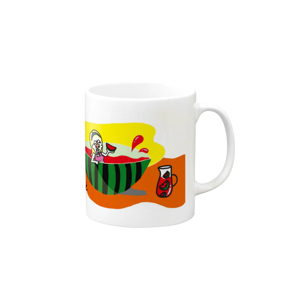 change-the-world4949の-watermelon- Mug :right side of the handle