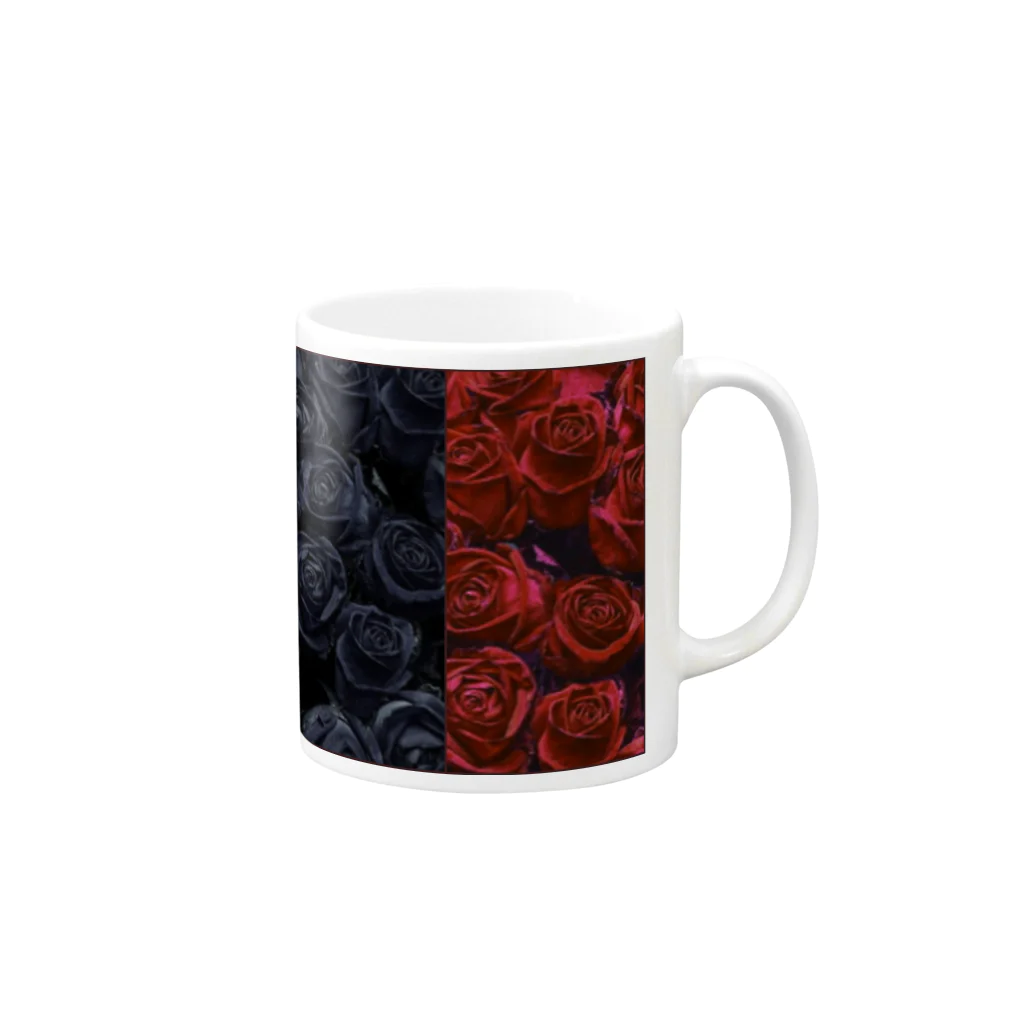 F-rush(フラッシュ)のローズ2colorレッド Mug :right side of the handle