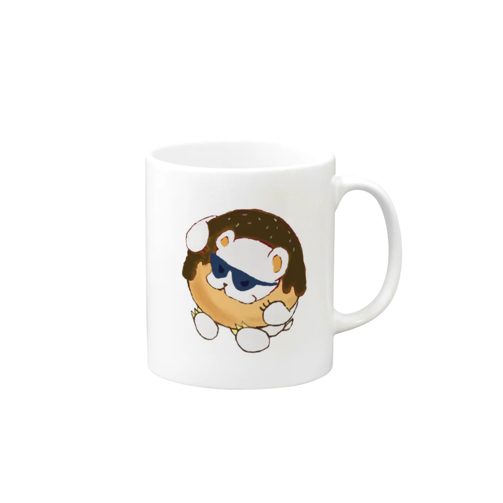 ta2mikanのドーナツを食べるクマ Mug :right side of the handle