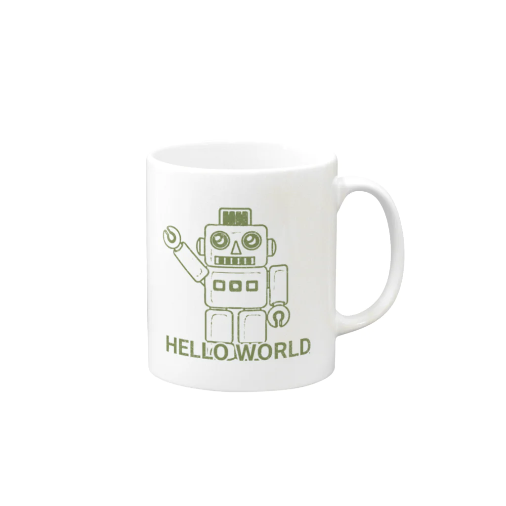 DIAGONAL MODEのHELLO WORLD マグカップの取っ手の右面