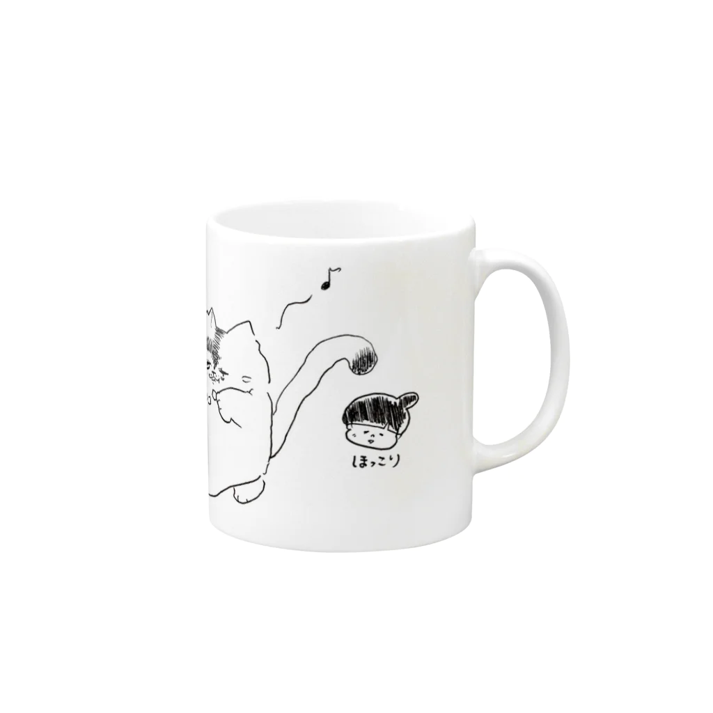 AZNDAショップ！のはなすじ　ごきげんごはん Mug :right side of the handle