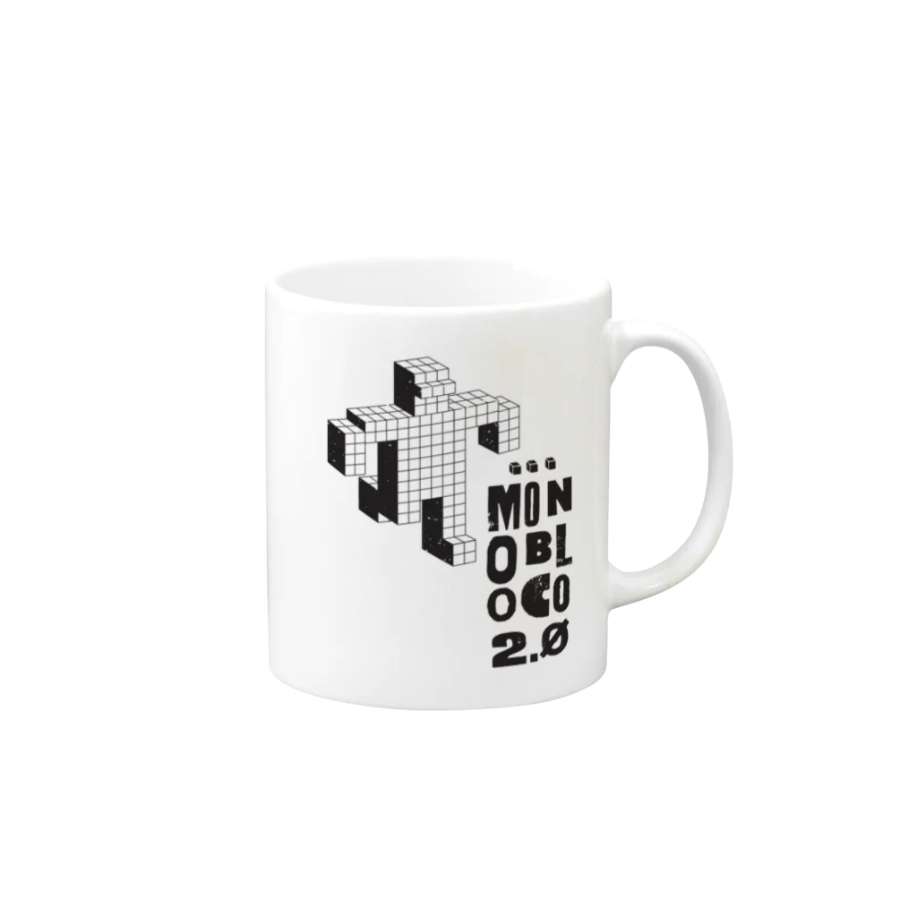 MONOBLOCO Japanのモノブロコ(MONOBLOCO)のモノクロロボット、マグカップ Mug :right side of the handle