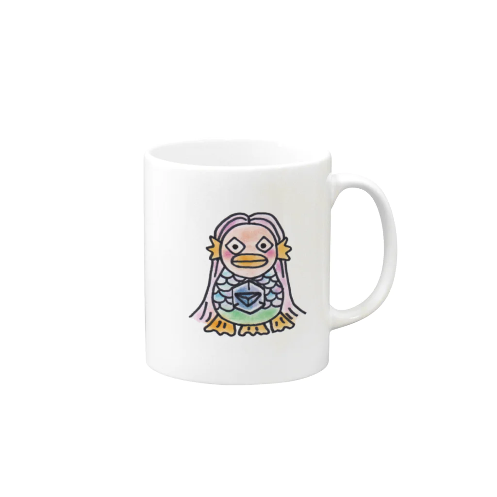 おやじの雑貨屋のアマビエさまマグカップ Mug :right side of the handle