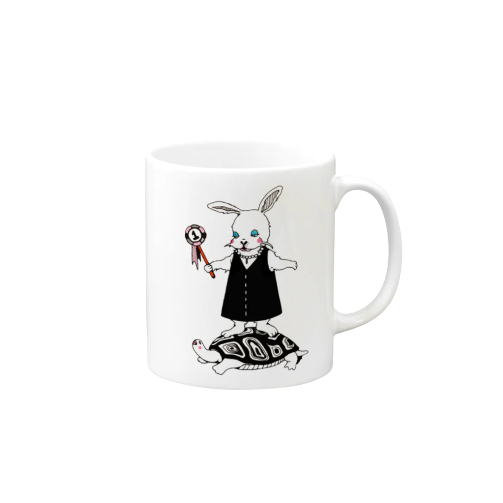 majoccoの努力を怠らない Mug :right side of the handle