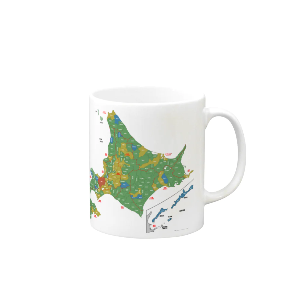 北海道ファンマガジン編集部の北海道179市町村地図 Mug :right side of the handle