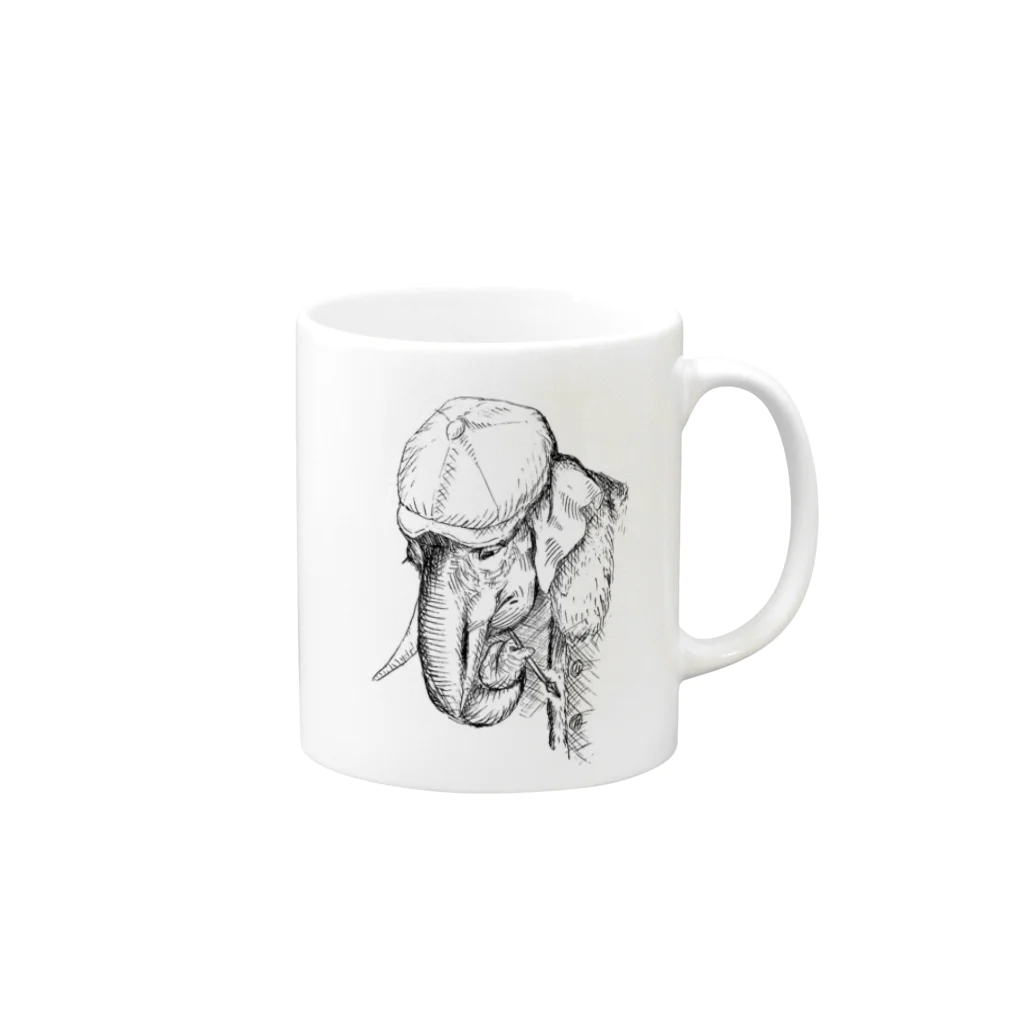 Enigma  Galleryの「年老いたロシア人画家」 Mug :right side of the handle