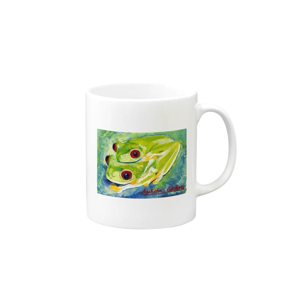 ぷらっこのアカメアマガエル Mug :right side of the handle