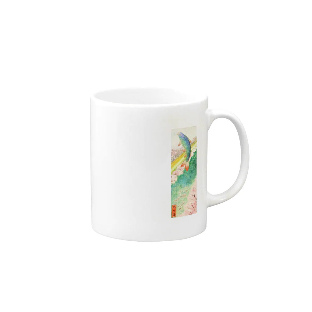 ぷらっこの市ヶ谷の鯉 Mug :right side of the handle