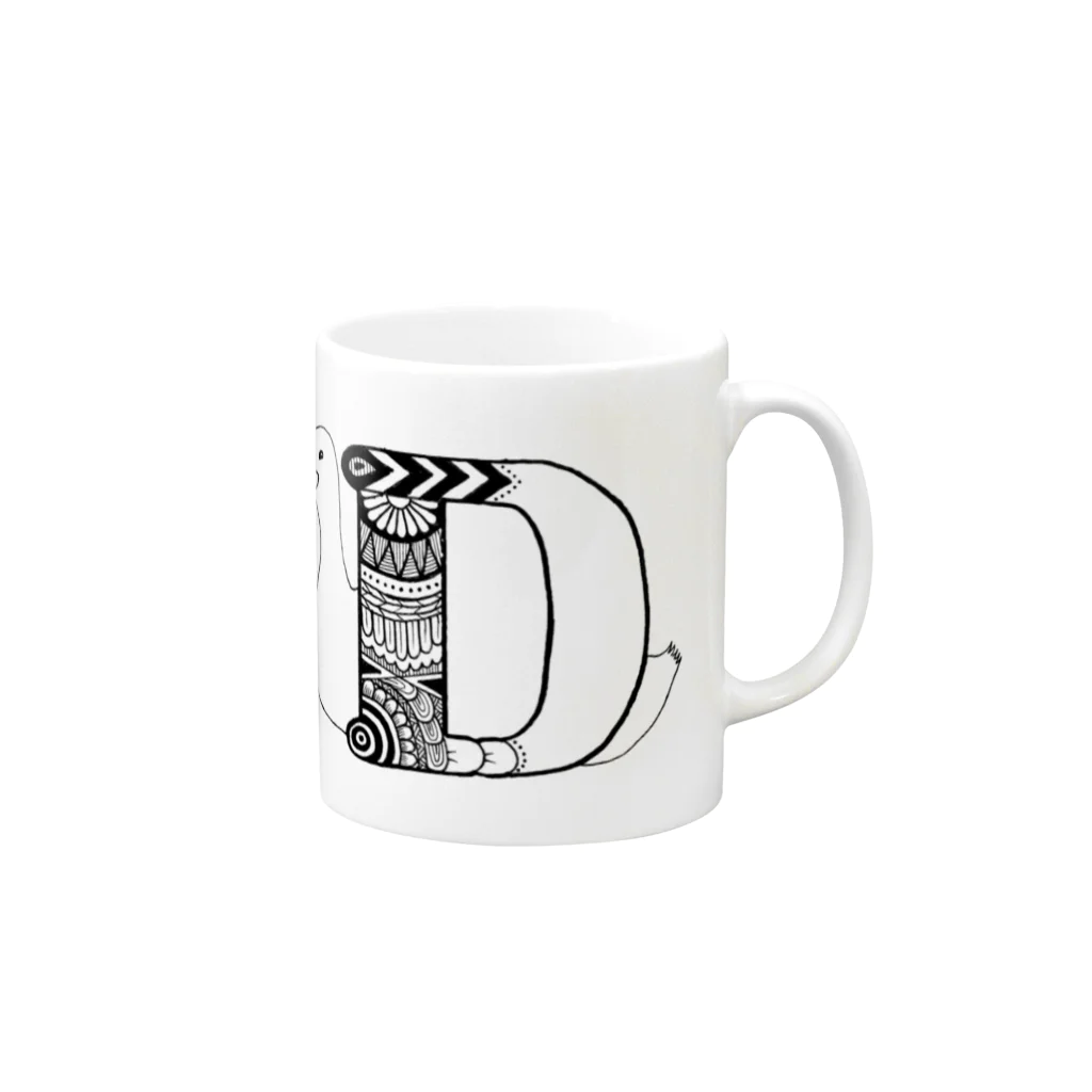 gomanimalの【alphanimal】D: duck Mug :right side of the handle