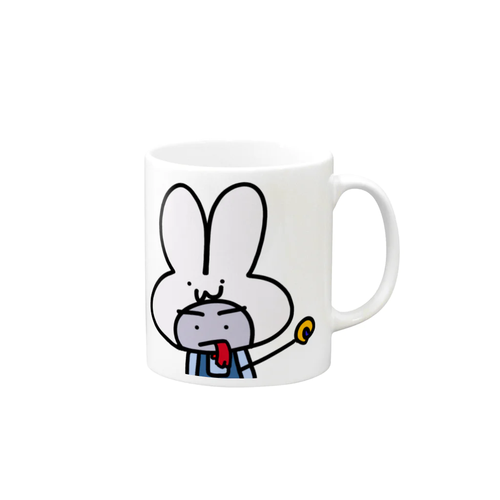 【首】のくびくびプレーン Mug :right side of the handle