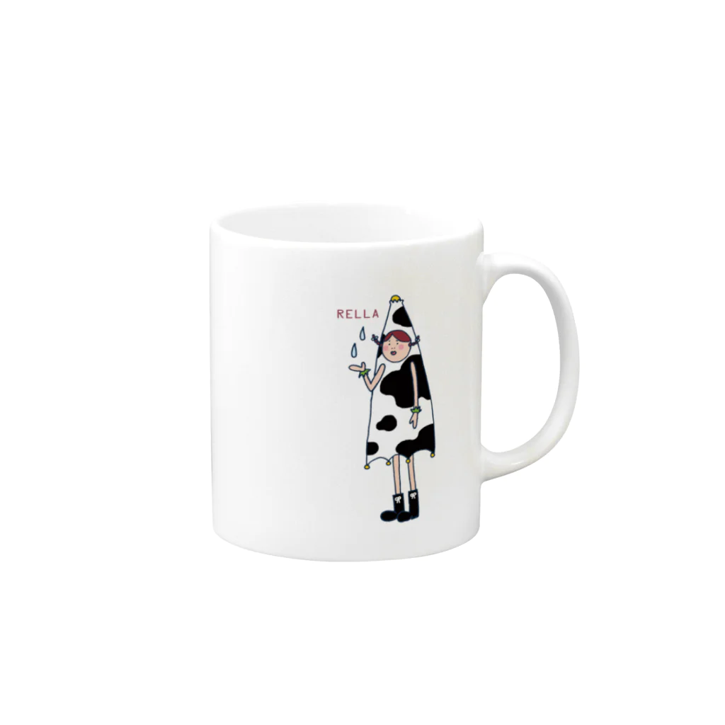 Peco Peco Boo&Carotte cocon❋のレーラ(牛柄) Mug :right side of the handle