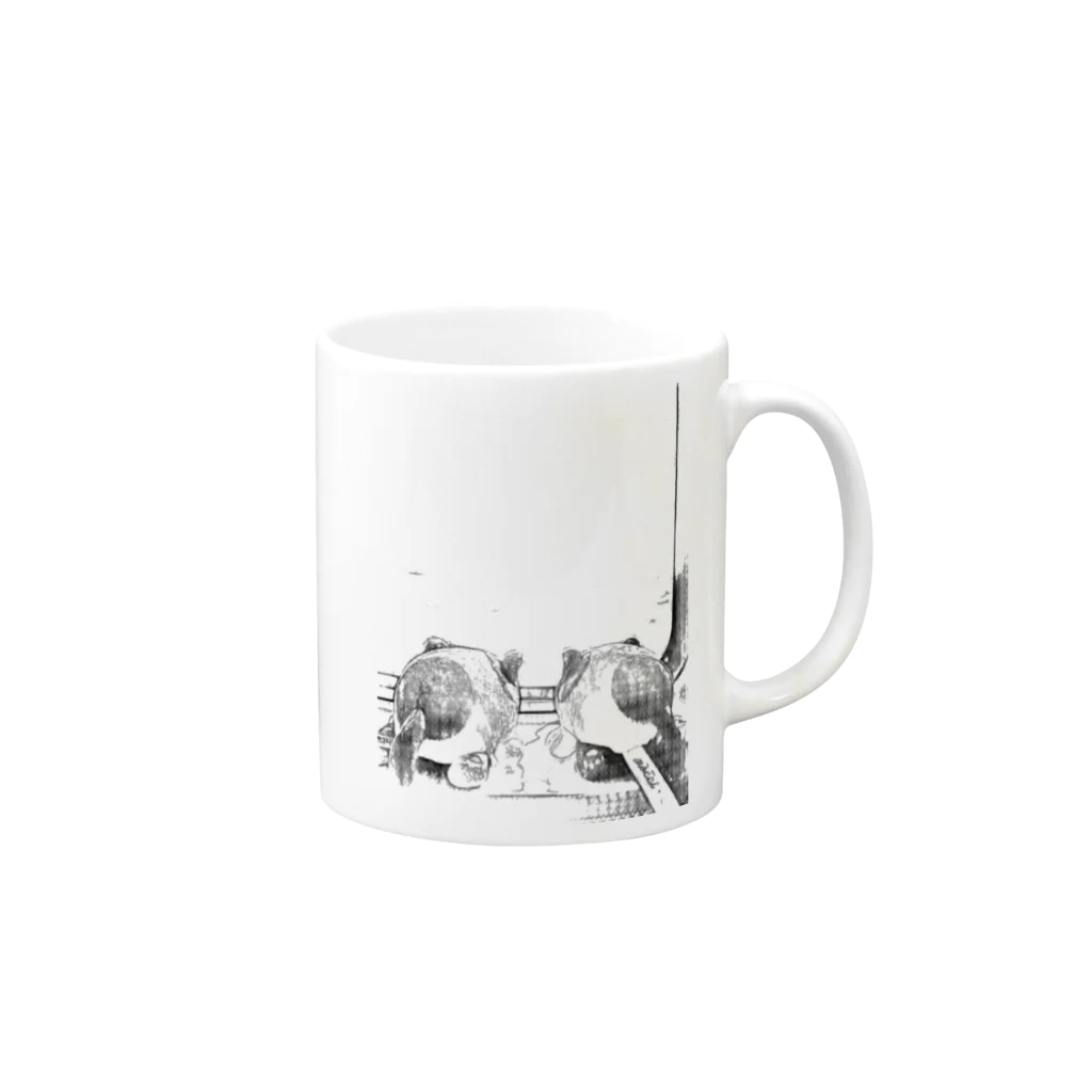 ひざまくらの子猫(｀；ω；´) Mug :right side of the handle